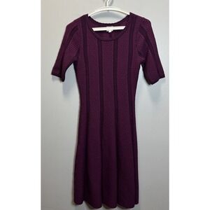 Dressbarn Dress Sweater Knit SZ XS Wine/Purple Color Short Sleeves